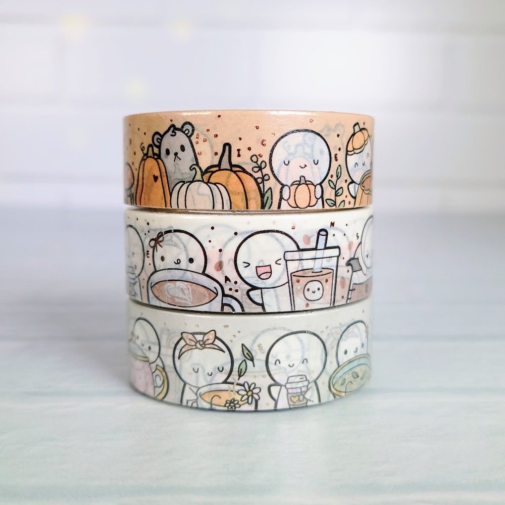 Pumpkin Patch, Coffee Time 2.0, Tea Time 2.0 Washi Set TheCoffeeMonsterzCo TCMC